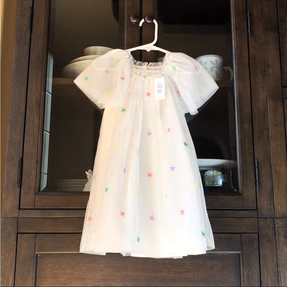 Baby Gap Kids Embroidered Star Tulle Dress 2T OR 3T Toddler BEAUTIFUL NWT!!